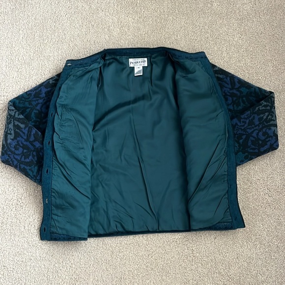 Vintage Pendleton Lambs Wool Sweater Metal Button Cardigan Size Medium - Picture 4 of 8